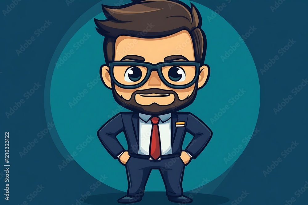 Cartoon Male Avatar Icon Standing in Suit Cartoon Male Avatar Icon Standing in Suit