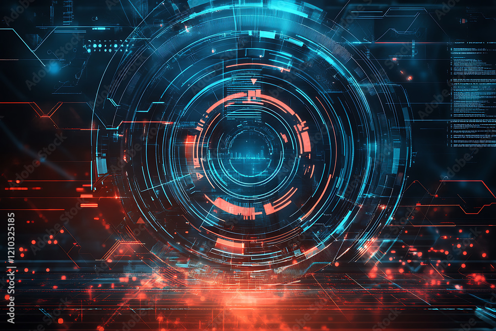 Abstract digital background featuring futuristic designs with elements in black and red colors. Abstract digital background featuring futuristic designs with elements in black and red colors.