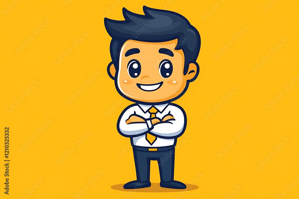 Cheerful Business Boy Animation Arms Crossed Cheerful Business Boy Animation Arms Crossed