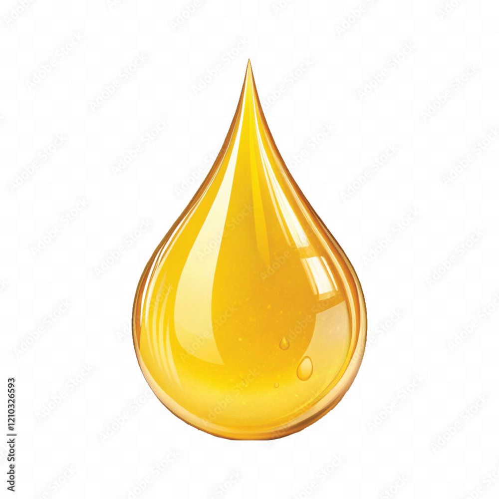 realistic 3d fresh Oil drop Isolated on white background