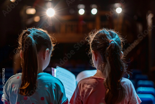 Talented people preparing for performance at theatre generative ai image