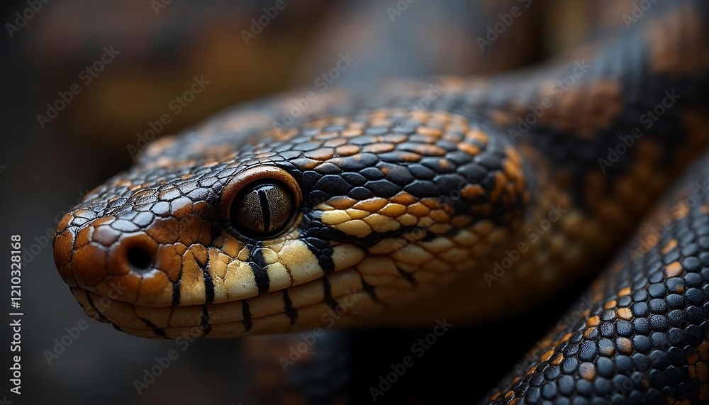 Stunning Closeup of a Black Headed Python Snake Stunning Closeup of a Black Headed Python Snake