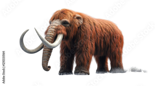 woolly mammoth illustration - extinct animal on transparent background photo