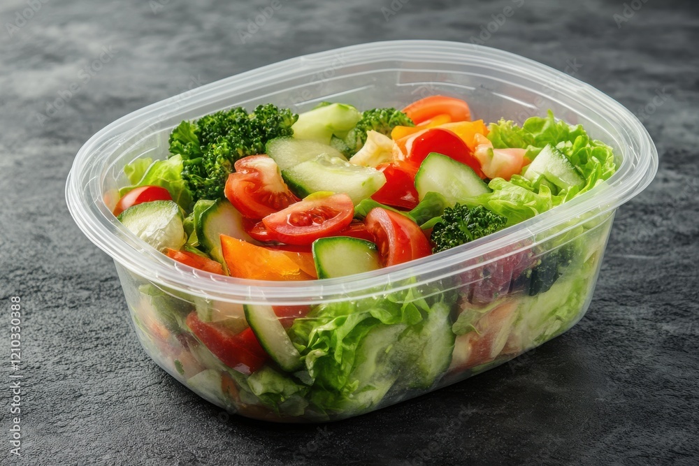 Fresh Salad Takeout Container with Vegetables Fresh Salad Takeout Container with Vegetables