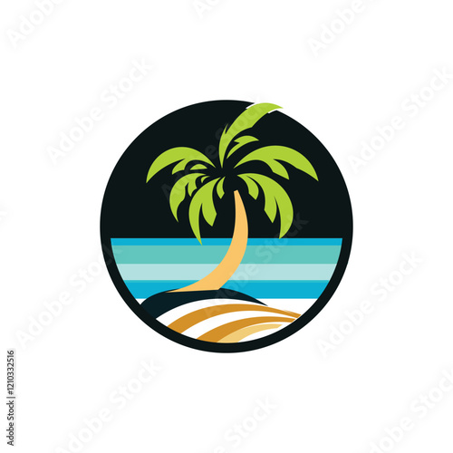 Date Palm Tree Clipart vector logo design.
