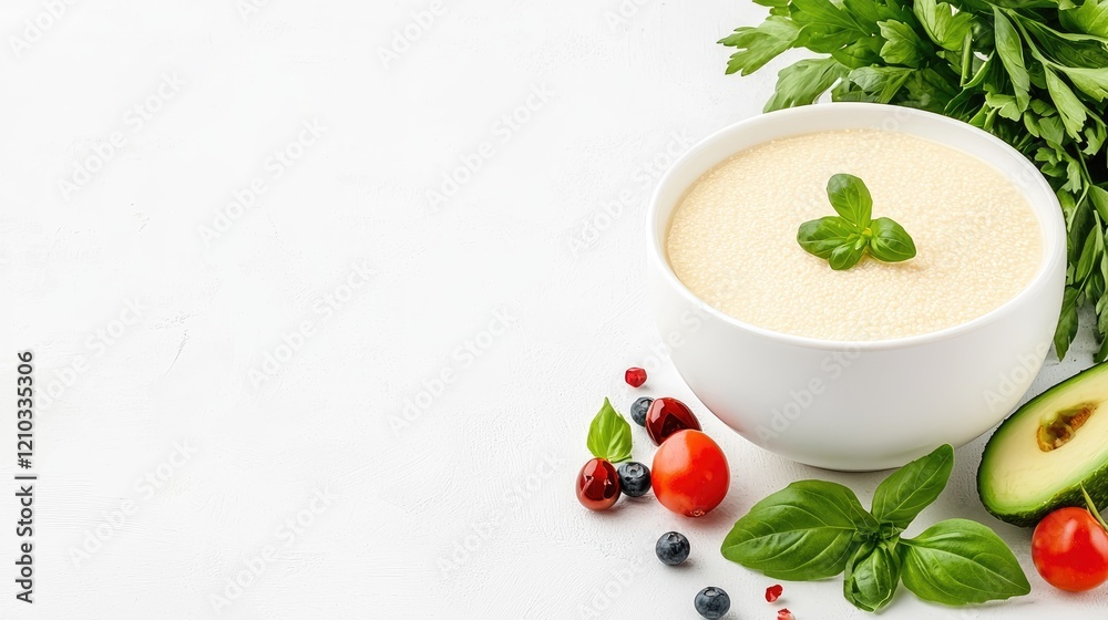 Creamy soup with vegetables, healthy food recipe Creamy soup with vegetables, healthy food recipe