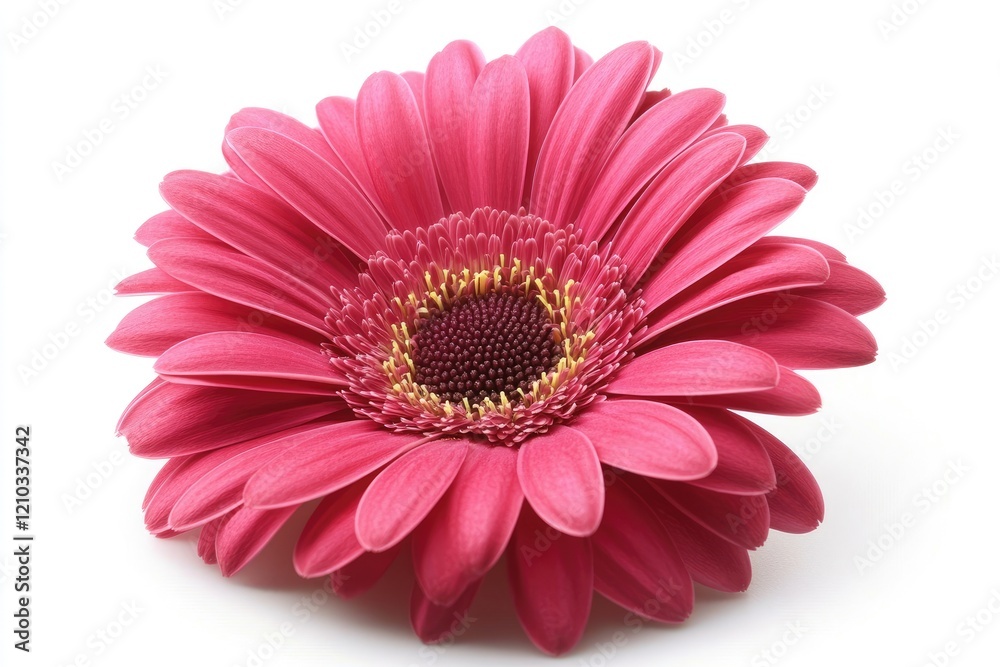 Pink Gerbera Daisy Flower Close Up Isolated on White Pink Gerbera Daisy Flower Close Up Isolated on White
