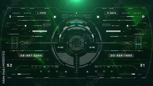 HUD Futuristic Technology UI Control Interface Screen Panel Fly Through In Low Poly Wave Line Connection 4K Motion Background