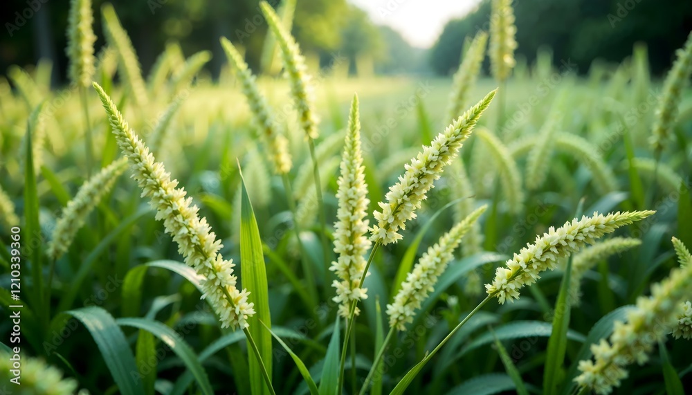 Photorealistic ornamental grass highlighting its elegant appearance and fine details Photorealistic ornamental grass highlighting its elegant appearance and fine details