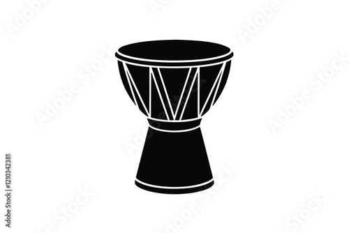 Djembe silhouette vector art illustration 
