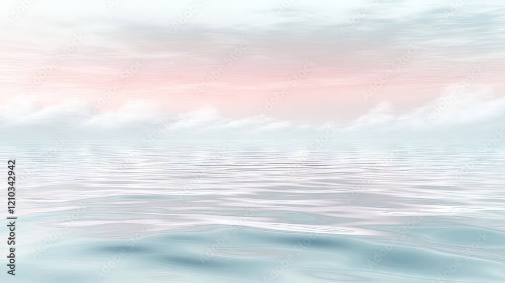 Obraz premium Serene pastel sunrise over calm ocean, dreamy landscape