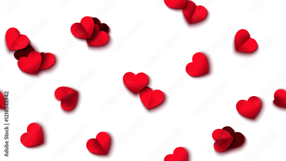 Hearts seamless pattern. Heart shaped rose petals fall. Heart paper confetti. Vector eps 10 illustration. Red color. Romantic floral background. Love backdrop. 14 February Valentine's Day. Hearts seamless pattern. Heart shaped rose petals fall. Heart paper confetti. Vector eps 10 illustration. Red color. Romantic floral background. Love backdrop. 14 February Valentine's Day.