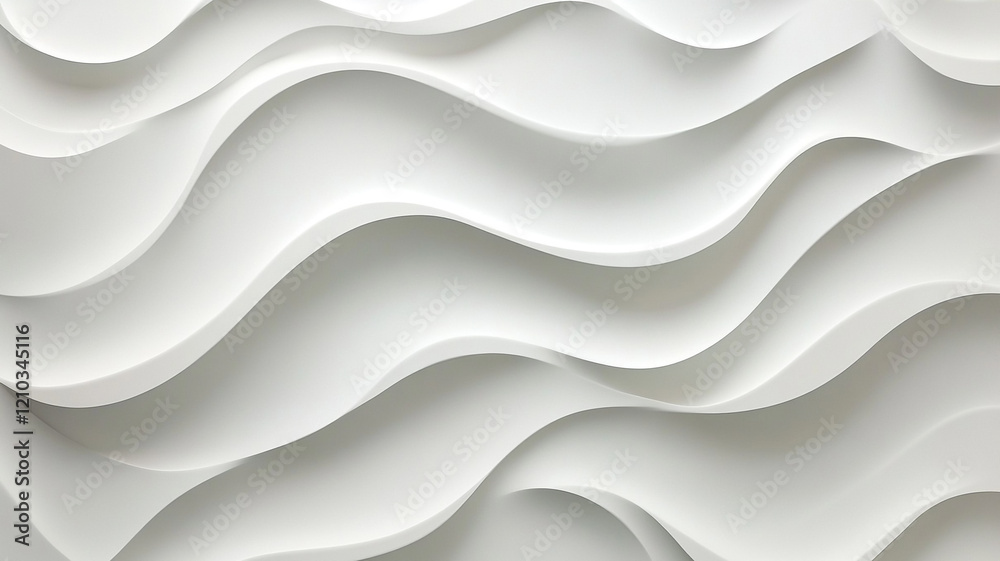 Obraz premium White wavy wall for decorative panels