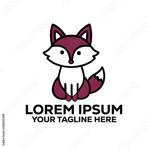 Simple fox illustration in a sitting position