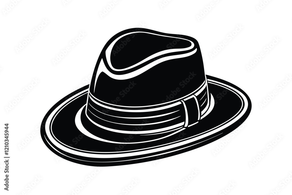 retro hat for Gentleman style as Mister Vector illustration