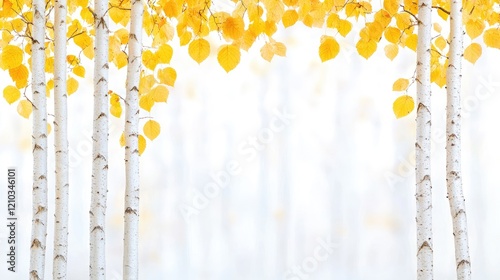 Golden aspen trees autumn forest background nature wallpaper