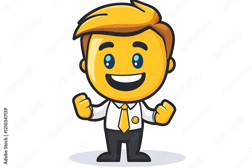 Cute Chibi Business Mascot Confident Posture Cute Chibi Business Mascot Confident Posture