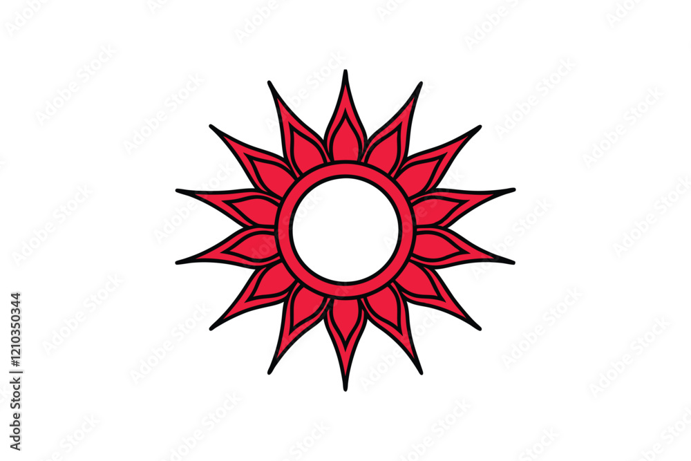 red star with sun red star with sun