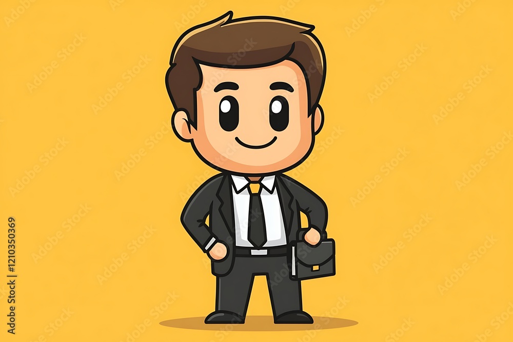 Cute Male Businessman Avatar Clipart Graphics