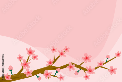 beautiful pink cherry blossom background
