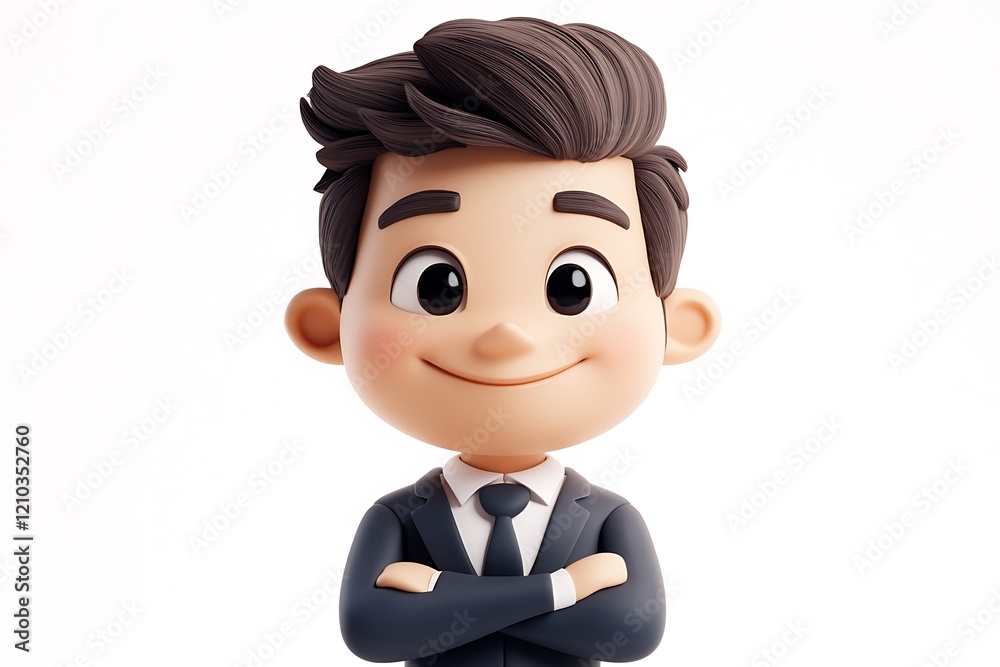 Cute Smiling Kid in Suit Digital Illustration Cute Smiling Kid in Suit Digital Illustration