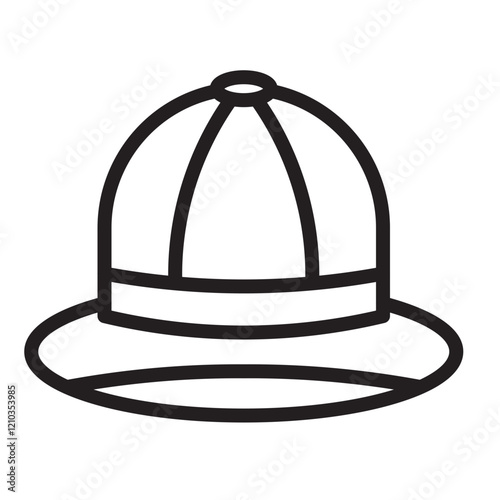 Safari Hat Vector Line Icon Design