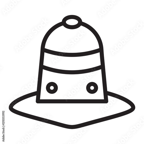Pith Helmet Vector Line Icon Design
