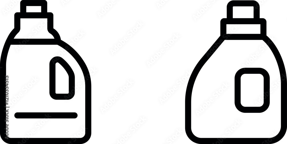 Detergent Bottle Vector Icon Set - Clean and Functional Designs Detergent Bottle Vector Icon Set - Clean and Functional Designs