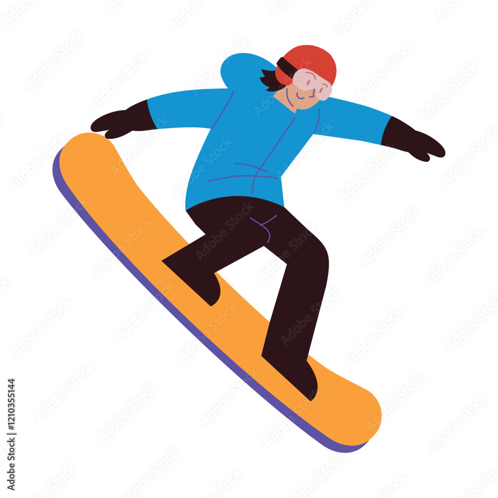 Fototapeta premium man playing snowboarding