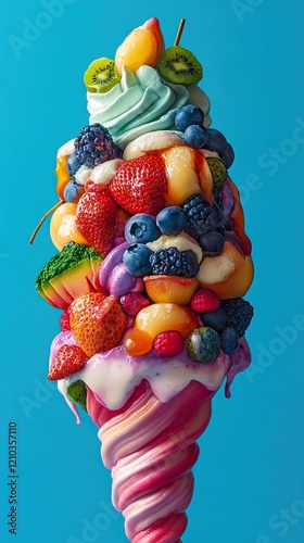 A Delicious Burst of Fruit Ice Cream photo