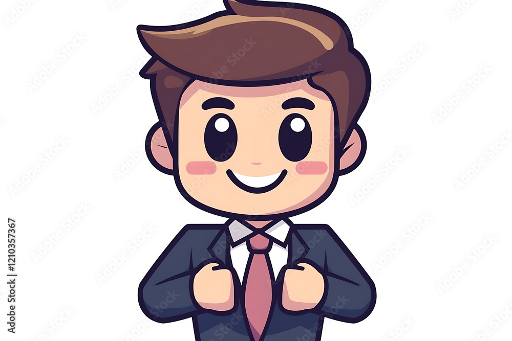 Friendly Chibi Boy Cartoon Character Vector Illustration Friendly Chibi Boy Cartoon Character Vector Illustration