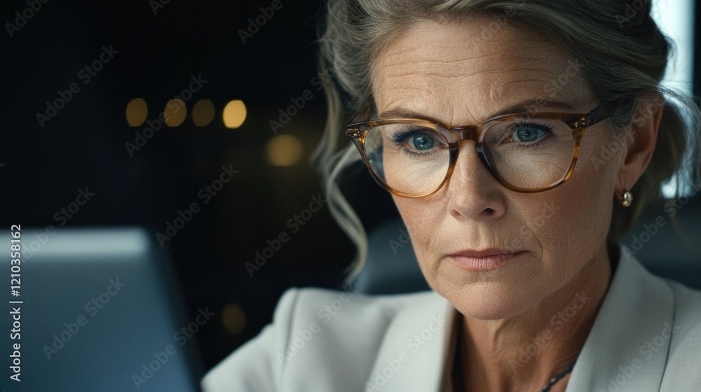 Businesswoman in Deep Thought at Work Businesswoman in Deep Thought at Work