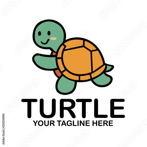 Smiling Turtle Vector Illustration