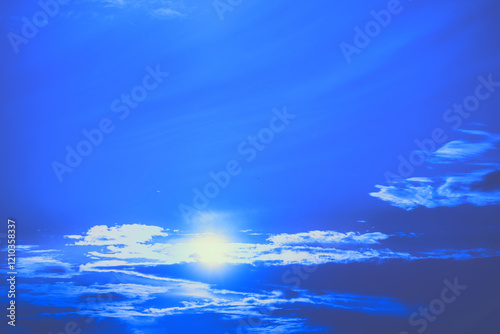 Obraz na płótnie Blue cloudy sky at daylight. Sky texture. Abstract nature background w salonie
