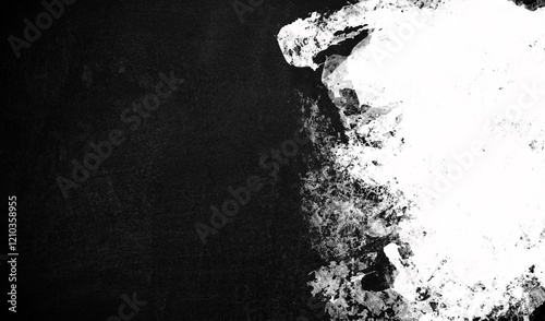 Abstract Black and White Ink Texture with Fluid Art Design