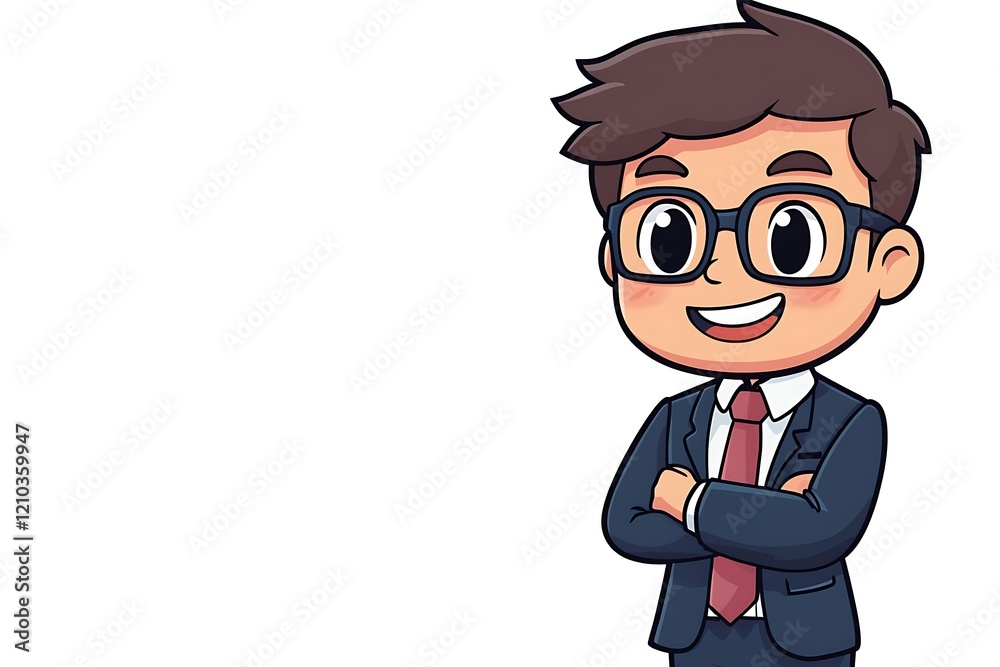 Happy Animated Business Boy Character Design Happy Animated Business Boy Character Design