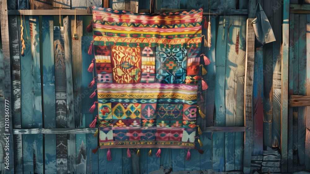 Fototapeta premium Nepali Ethnic Tapestry Market or Workshop