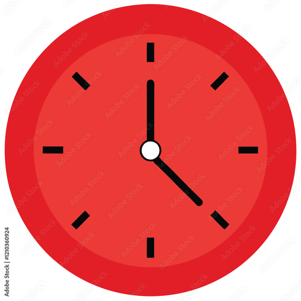 A round wall clock with bold numbers and clock A round wall clock with bold numbers and clock