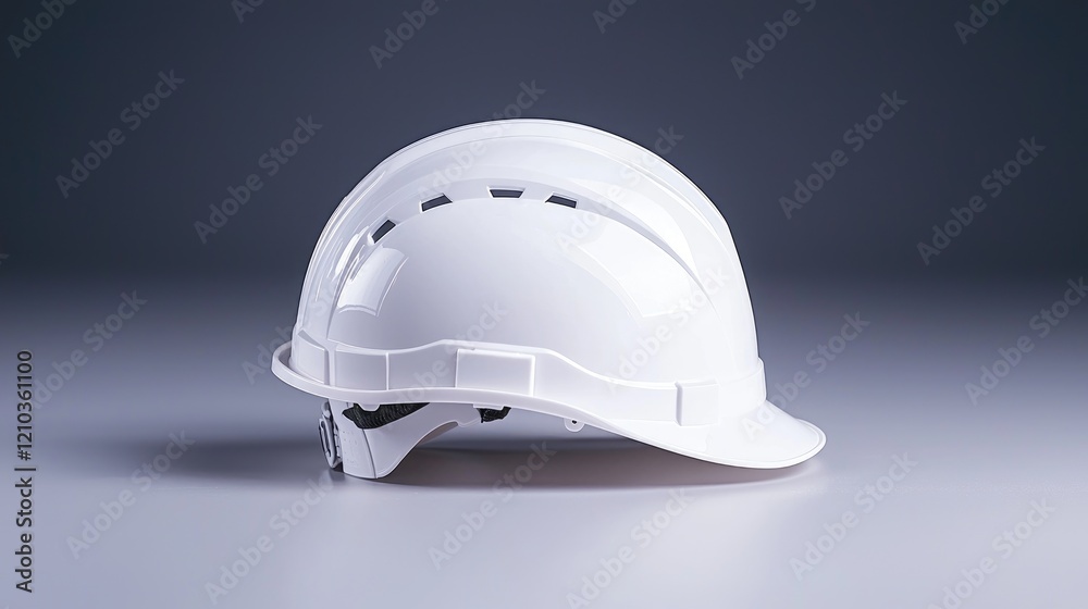White hard hat safety, studio shot, background, industry use White hard hat safety, studio shot, background, industry use
