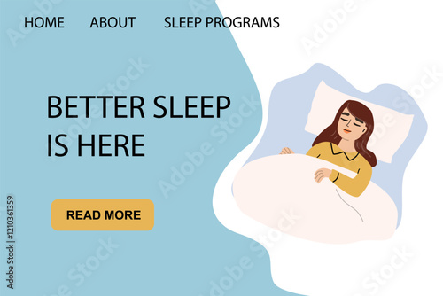 Peaceful woman sleeping for self-care and relaxation concepts in better sleep program design.
