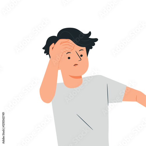 man with a hat on their face