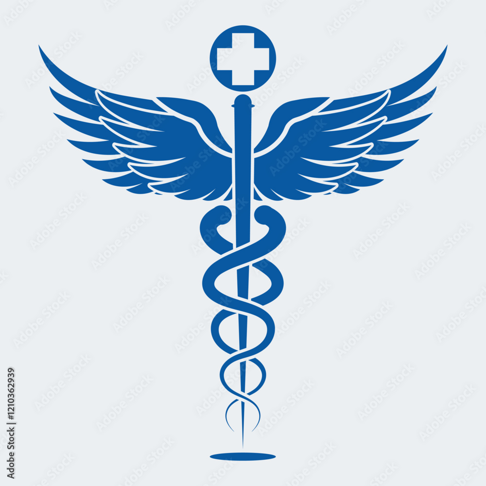 Healthcare and Medicine Icon: Winged Caduceus with Snakes for Professional Design Healthcare and Medicine Icon: Winged Caduceus with Snakes for Professional Design