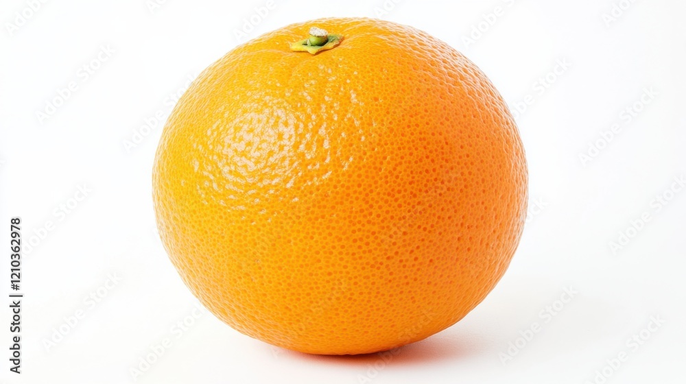 A fresh juicy orange with a bright orange peel and slight dimples, Its round shape and vibrant color captured in high detail, Set against an isolated white background to accentuate its natural appeal A fresh juicy orange with a bright orange peel and slight dimples, Its round shape and vibrant color captured in high detail, Set against an isolated white background to accentuate its natural appeal