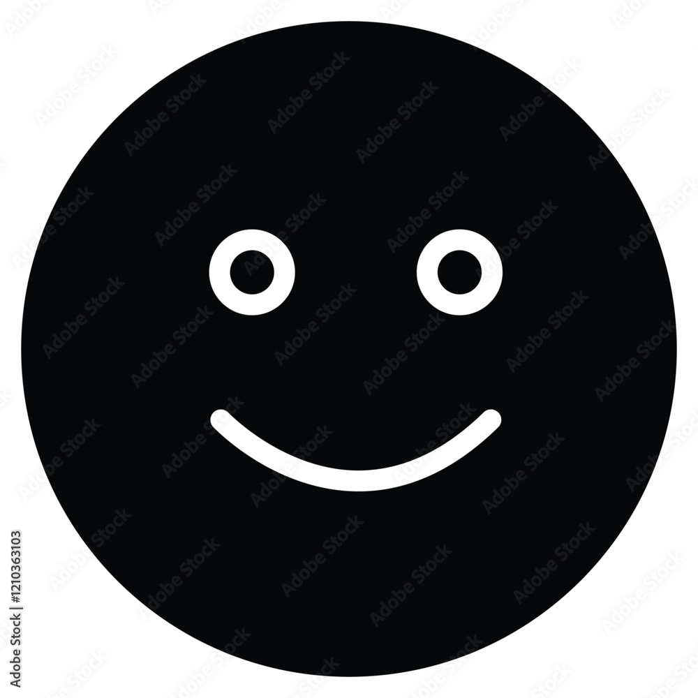 Fototapeta premium Minimalist Happy Face Icon – Suitable for Feedback Forms, Positive Emotions, and Customer Satisfaction Themes