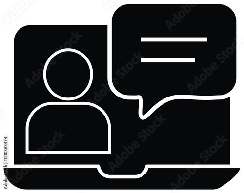 Dual online discussions or virtual communication concept, with transparent background.
