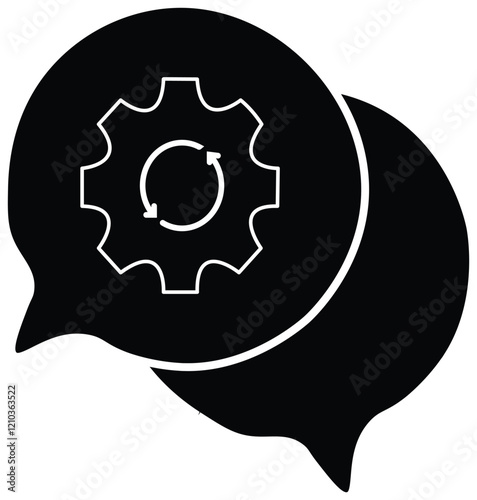 Communication tool configurations or settings icon, with transparent background.