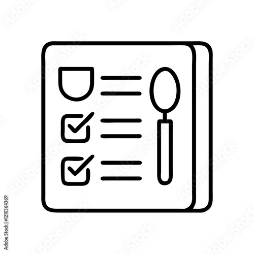 meal plan icon, meal plan line art - simple line art of meal plan, perfect for meal plan logos and icons
