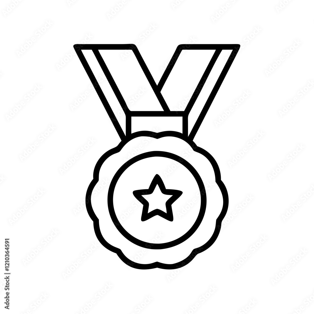 medal icon, medal line art - simple line art of medal, perfect for medal logos and icons medal icon, medal line art - simple line art of medal, perfect for medal logos and icons