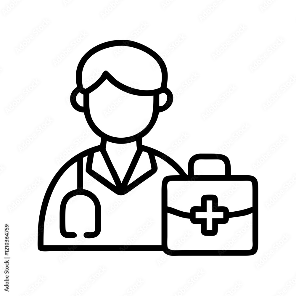medical intern icon, medical intern line art - simple line art of medical intern, perfect for medical intern logos and icons medical intern icon, medical intern line art - simple line art of medical intern, perfect for medical intern logos and icons