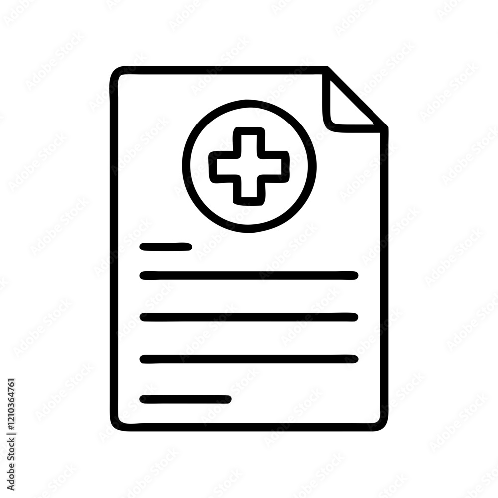Fototapeta premium medical record icon, medical record line art - simple line art of medical record, perfect for medical record logos and icons